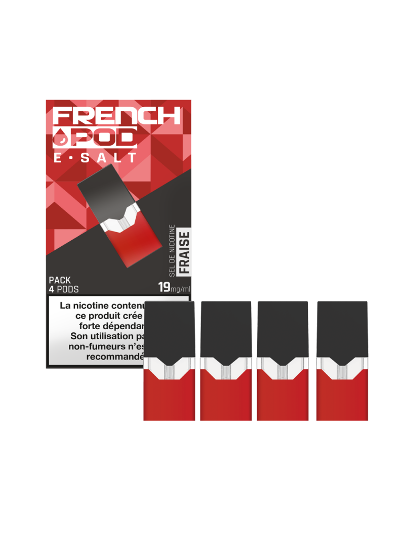 CARTOUCHES FRAISE / 4PCS - FRENCH POD-Ecigarettes-alavape.com
