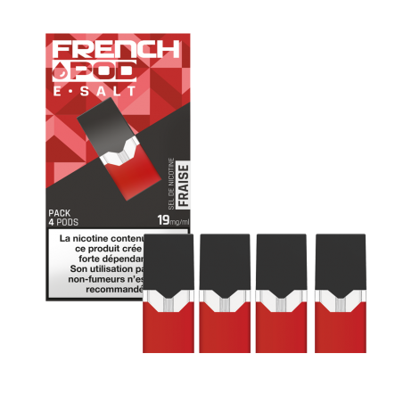 CARTOUCHES FRAISE / 4PCS - FRENCH POD-Ecigarettes-alavape.com