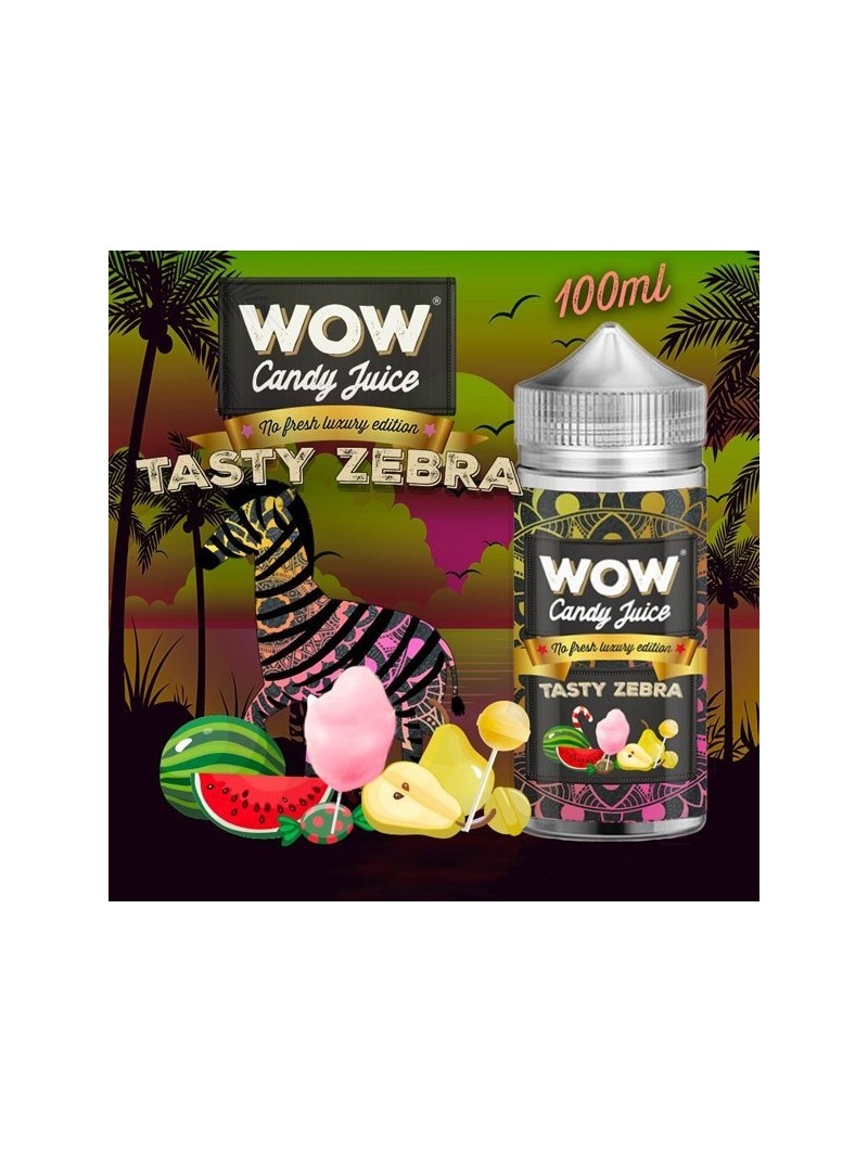 E LIQUIDE TASTY ZEBRA NO FRESH 100ML - WOW CANDY JUICE--alavape.com