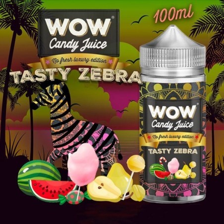 E LIQUIDE TASTY ZEBRA NO FRESH 100ML - WOW CANDY JUICE--alavape.com