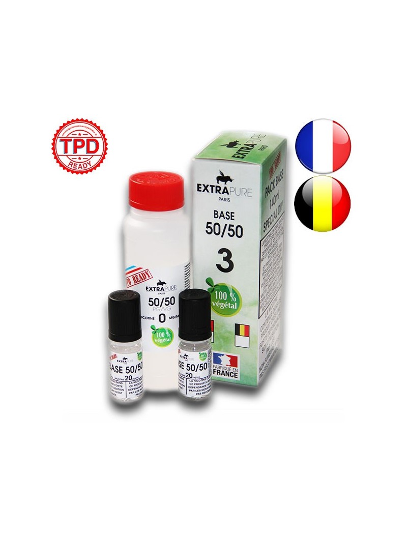 PACK 140ML BASE 3MG EXTRAPURE TPD-DIY - Do It Yourself-alavape.com