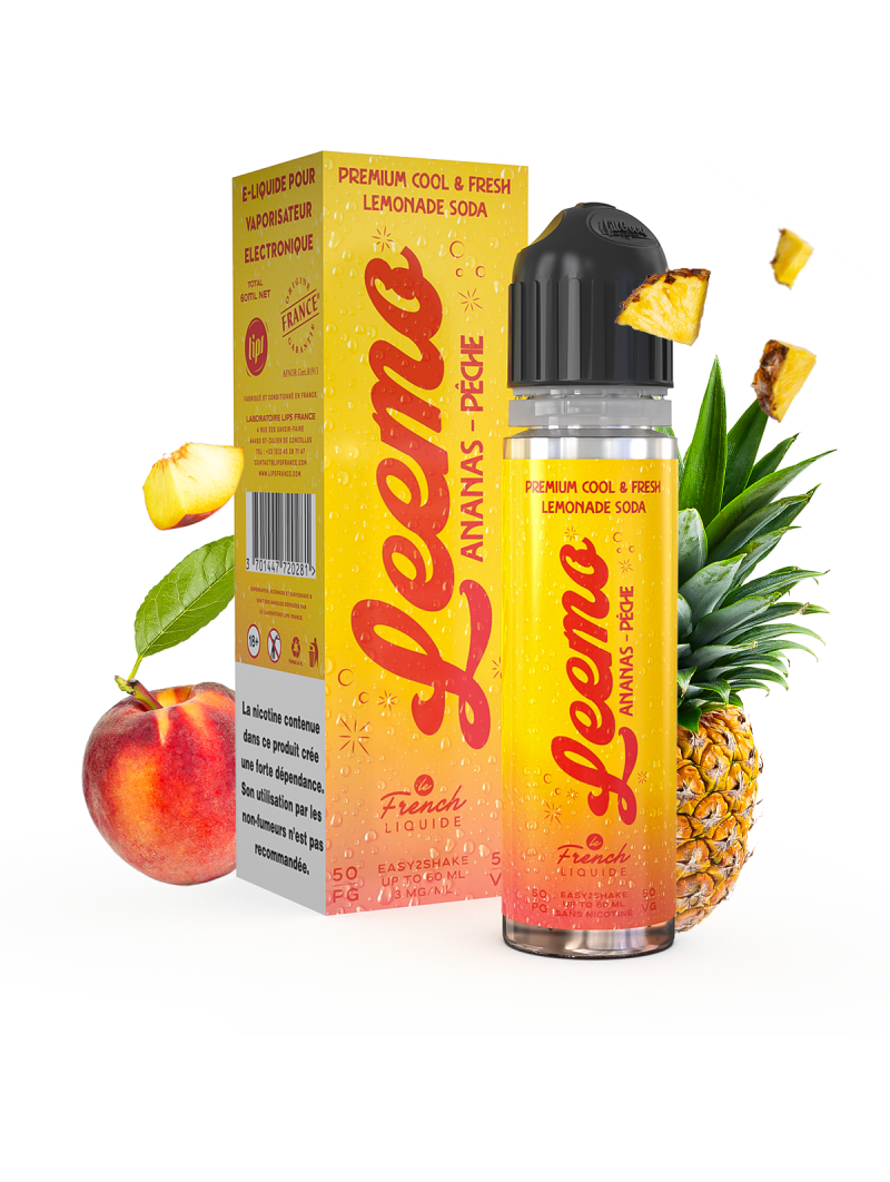 E LIQUIDE LEEMO ANANAS PÊCHE 50ML - LIPSVAPE--alavape.com