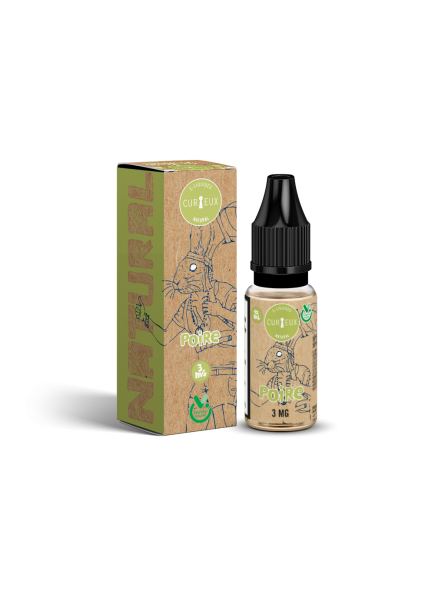 E LIQUIDE NATURAL POIRE 10ML - CURIEUX--alavape.com