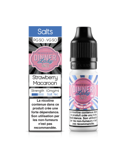 E LIQUIDE STRAWBERRY MACAROON 10ML SEL DE NICOTINE - DINNER LADY--alavape.com