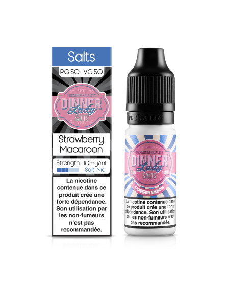 E LIQUIDE STRAWBERRY MACAROON 10ML SEL DE NICOTINE - DINNER LADY--alavape.com