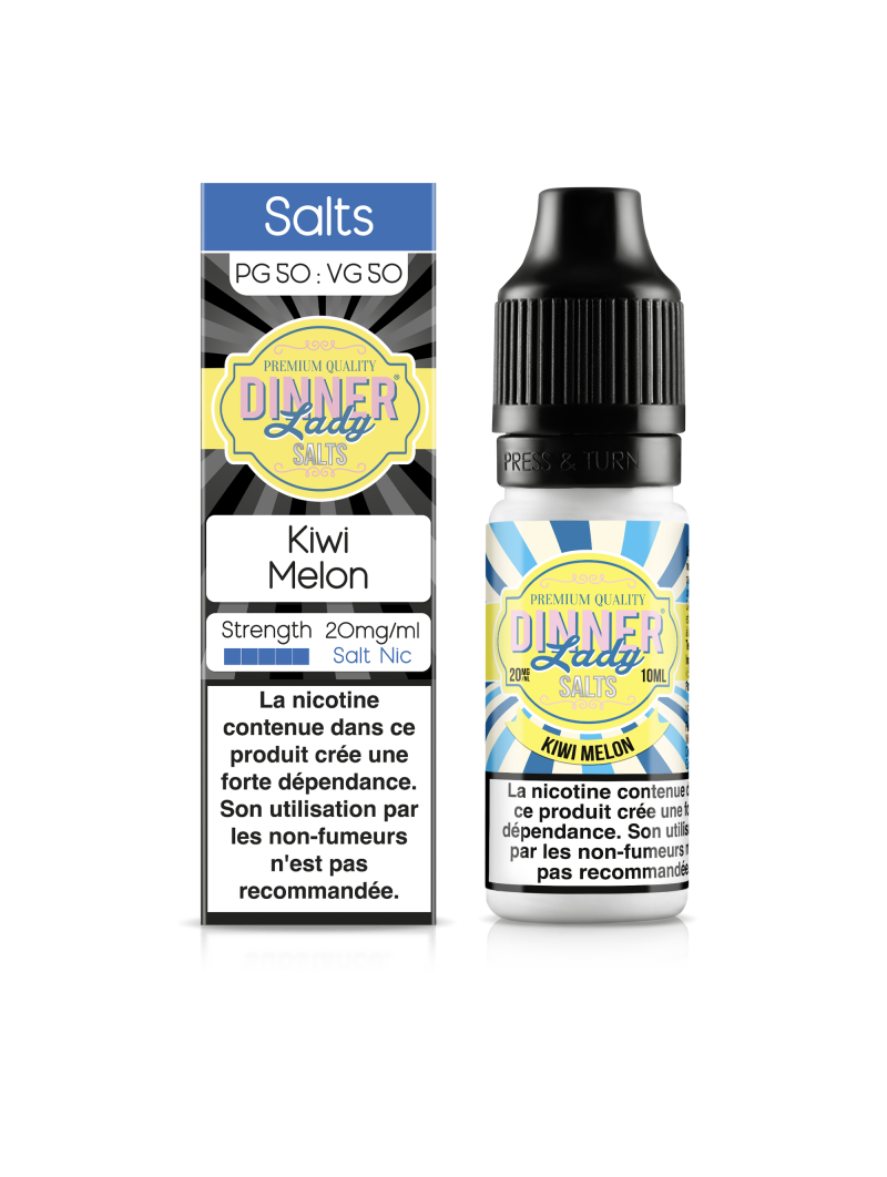 E LIQUIDE KIWI MELON 10ML SEL DE NICOTINE - DINNER LADY--alavape.com