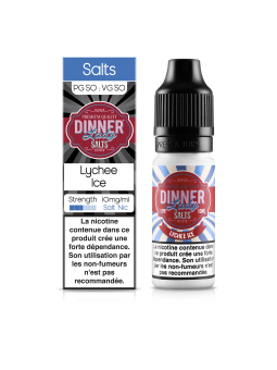 E LIQUIDE LYCHEE ICE 10ML SEL DE NICOTINE - DINNER LADY--alavape.com