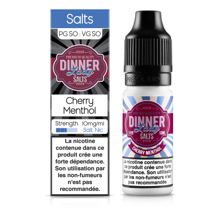 E LIQUIDE CHERRY MENTHOL 10ML SEL DE NICOTINE - DINNER LADY--alavape.com