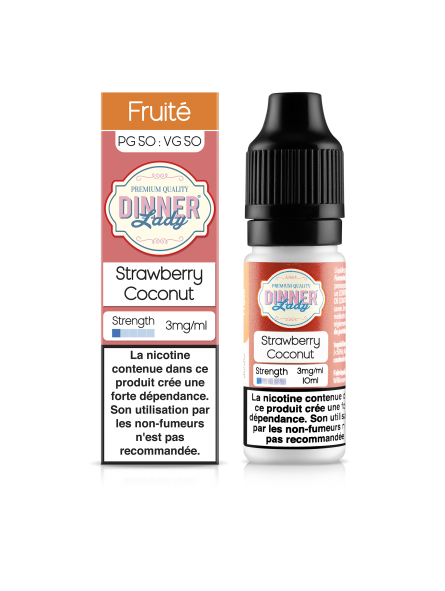 E LIQUIDE STRAWBERRY COCONUT 10ML - DINNER LADY--alavape.com