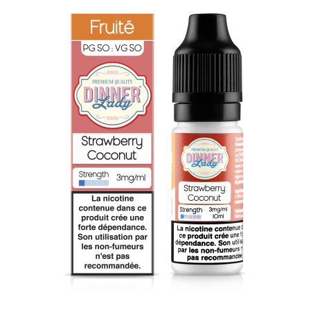 E LIQUIDE STRAWBERRY COCONUT 10ML - DINNER LADY--alavape.com