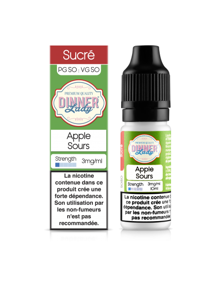 E LIQUIDE APPLE SOURS 10ML - DINNER LADY--alavape.com