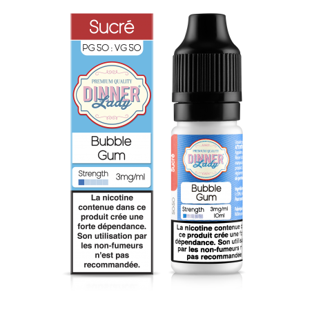 E LIQUIDE BUBBLE GUM 10ML - DINNER LADY--alavape.com