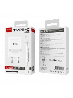 CHARGEUR SECTEUR USB + CÂBLE TYPE-C J8516 - D-POWER-Ecigarettes-alavape.com