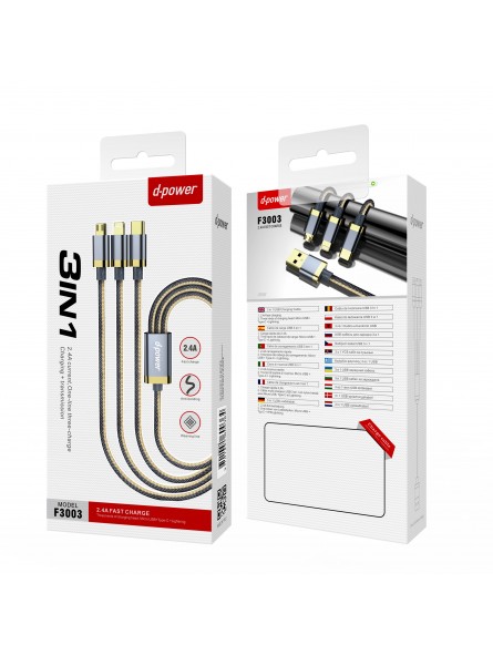 CÂBLE 3 EN 1 CHARGE RAPIDE F3003 - D-POWER-Ecigarettes-alavape.com CÂBLE 3 EN 1 CHARGE RAPIDE F3003 - D-POWER-Ecigarettes-alavape.com