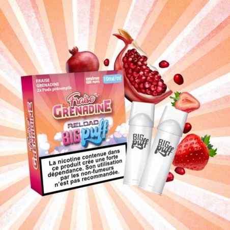 CARTOUCHES PUFF FRAISE GRENADINE / 2PCS - BIG PUFF RELOAD-PUFFS-alavape.com